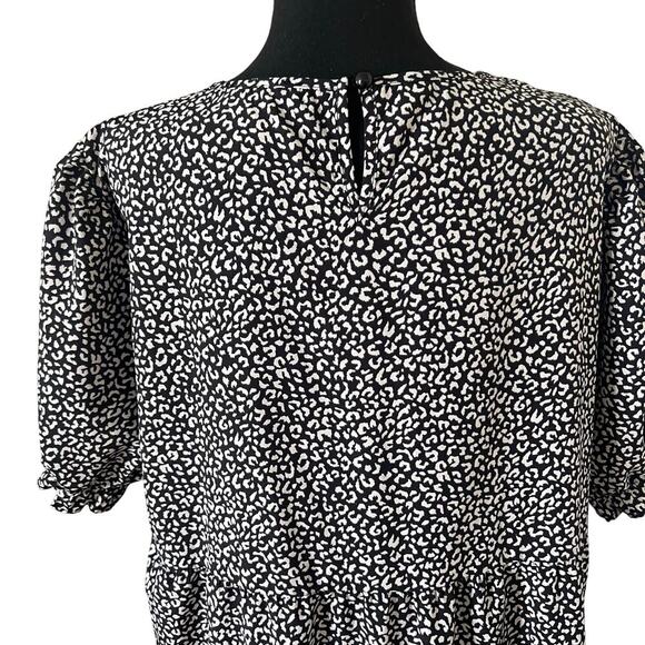 Prettygarden Flutter Sleeve Animal Print Spring Dress Black White XL Cottagecore - Picture 6 of 10